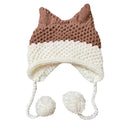BomHCS Cute Fox Ears Beanie Winter Warm 100% Gorro de punto hecho a mano