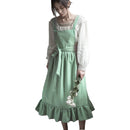 2022 New Retro Medieval Cotton Linen Cooking Kitchen Aprons For Woman Dress Flower Shop Smock Hairdresser Bib Garden Overall