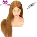 Cabeza de entrenamiento de cabello 100% Real de 24 pulgadas con peinados de hombro cabeza de maniquí de muñeca ficticia para cabeza de maniquí de peluquería
