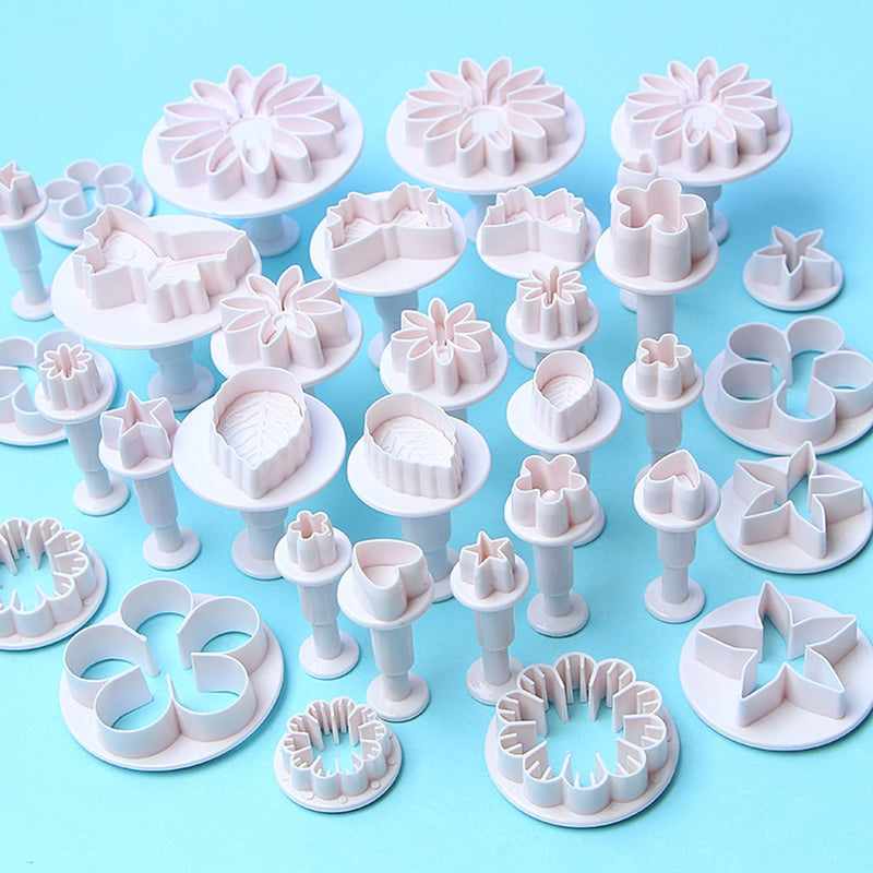 33 Pcs/set Cake Decorating Tools Fondant Plunger Cutters Tools Cookie Biscuit Cake Mold Flower Set Baking Accessories