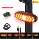 Smart Bike Light Wireless Remote Control Cycling Turning Signal Taillight USB Bicycle Rechargeable Rear Light LED Warning Lamp
