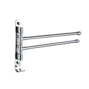 Bathroom Swivel Towel Bar with Hooks, Wall Mounted Swivel Arm Towel Rack Stainless Steel Black Towel Rail Holder with 4 Arms