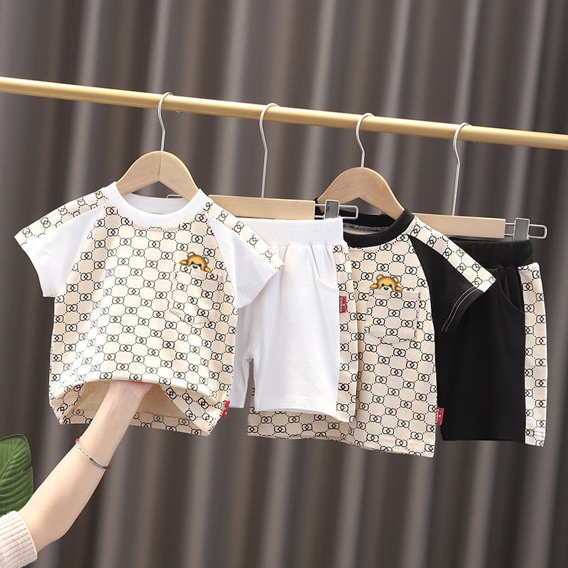 0-5 Years Summer Baby Boy Clothing 2021 New Casual Fashion T-Shirt+Print Shorts 2pc/Sets Kids Children Toddler Girls Clothing