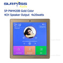 Smart Home Audio 2/4 Channel Wireless Bluetooth Mini Amplifier 4&#39;&#39; Touch Screen FM Radio AUX TF Card Function In Wall Amplifier