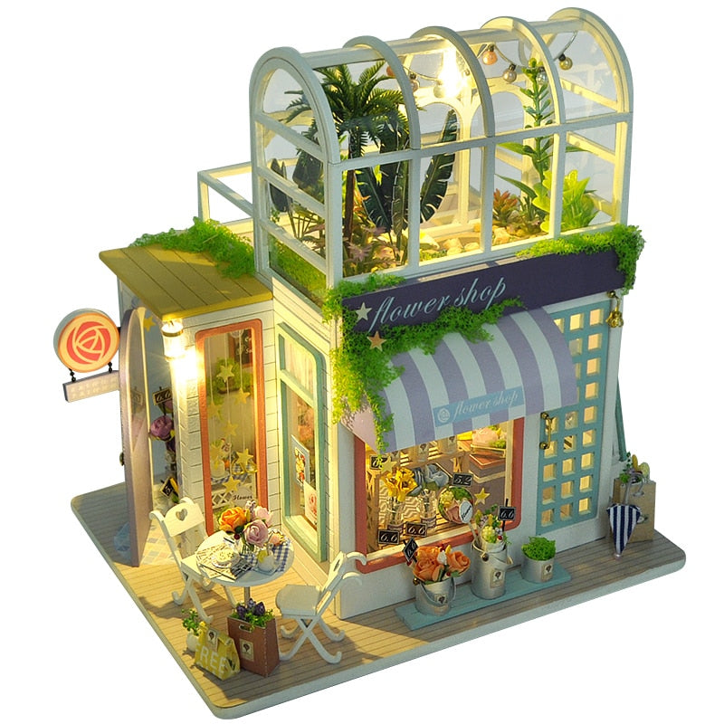 CUTEBEE, casa de muñecas DIY, Mini Casa de muñecas en miniatura de madera con jardín para construir muebles, Kit de Casa, juguetes para niños, regalo de cumpleaños