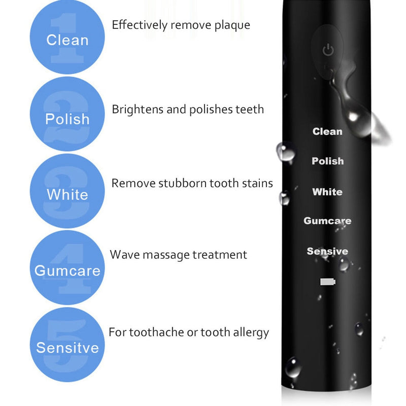 Powerful Ultrasonic Sonic Electric Toothbrush USB Charge Rechargeable Tooth Brush Washable Electronic Whitening Teeth Brush J110