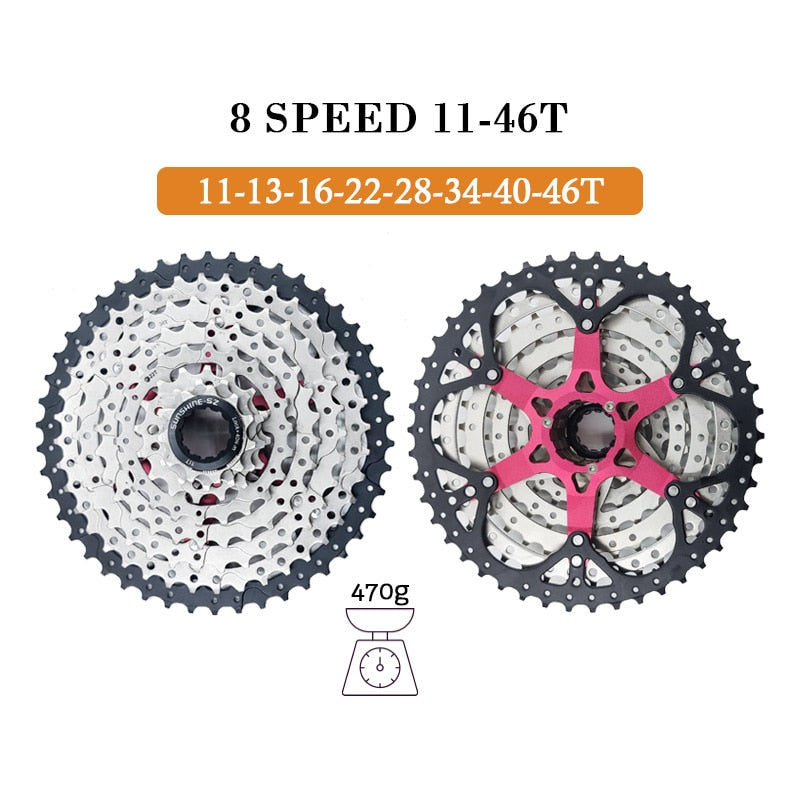 Sunshine Mountain Bike 8 9 10 11 12 Speed Velocidade Bicycle Cassette MTB Freewheel Sprocket 36T 40T 42T 46T 50T 52T for SHIMANO