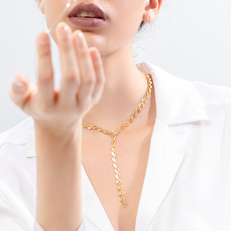 ENFASHION Hollow Heart Choker Necklace Women Gold Color Stainless Steel Cute Necklace Fashion Femme Jewelry Dropshipping P193054