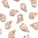 80-160 Uds Zirconia cúbica diamantes de imitación dijes colgantes gota corazón dijes de cristal para joyería DIY pendientes collar fabricación de pulseras