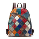 Westal Rucksack für Damen aus echtem Leder Rucksack Damen Handtaschen Mädchen Reisen Patchwork weibliche Rucksäcke für Schule Laptop 7420