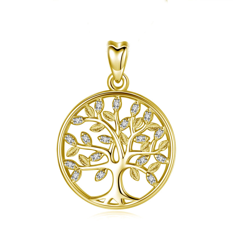 EUDORA 100% 925 Sterling Silver Tree of Life Pendant Necklaces with AAA Zircon Women Fashion Jewelry Gift For Girl Birthday D170