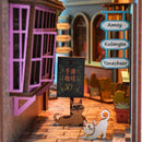 Cutebee DIY Book Nook Miniatures Shelf Insert Bookend Dollhouse Model Roombox Building Kit Wooden Bookshelf Toys Gifts 3D House