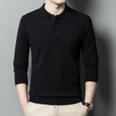 6% Wool 2022 High Quality Designer New Fashion Brand Solid Color Casual Japanese Polo Shirt Men Long Sleeve Tops Mens Clothing