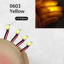 40Pcs/Lot 0402 0603 0805 1206 Led SMD Wire For Model Train HO N OO Scale Red Black Line Pre-soldered Micro Litz Diorama Railway