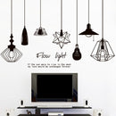 Chandeliers Lights Wall Stickers PVC Material DIY Living Room Mural Decals for Teen Bedroom Children Nursery Home Decoration