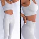 2 Pieces Seamless Fitness Women Yoga Suit Gym Push Up Clothes Workout Sport Set Padded Sports Bra High Waist Legging Sportswear