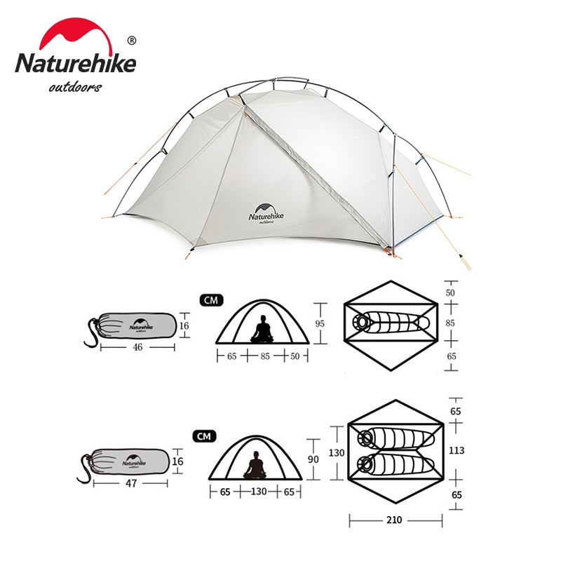 NaturehikeTent VIK Ultralight Single Tent Waterproof Camping Tent Outdoor Hiking Tent 1 People 2 People Travel Tent Cycling Tent