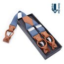 Genuine Leather Men's Suspenders  3/6 Clips Braces Suspensor Adjustable Belt Strap Bretelles Vintage Male Garter For Shirt