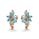 4 Farbe Edle Natürliche Zirkon Blume Ohrstecker Rot Grün Farbe Hochwertige Ohrringe Für Frau Ästhetisches Luxus Schmuck Geschenk