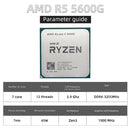 AMD Ryzen 5 5600G R5 5600G 3.9GHz Six-Core Twelve-Thread 65W CPU Processor L3=16M 100-000000252 Socket AM4 NO FAN