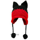 BomHCS Cute Fox Ears Beanie Winter Warm 100% Gorro de punto hecho a mano