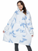 Sudaderas con capucha de gran tamaño para mujer, sudaderas con capucha de invierno, manta de TV gigante de lana con mangas, jersey de gran tamaño, sudaderas con capucha para mujer