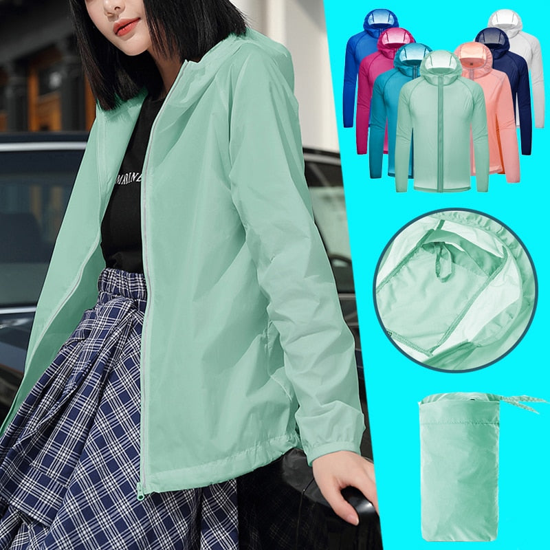 UPF50 + chaqueta de protección solar para acampar, escalar, viajar, senderismo, hombres y mujeres, Anti-UV, cortavientos para ciclismo, abrigo de piel para correr de secado rápido