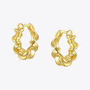 ENFASHION Sun Flower Hoop Earrings For Women Gold Color Curved Sculptural Hoops Earings Fashion Jewelry Gifts Kolczyki E201198
