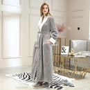 Men Long Thick Warm Flannel Bath Robe Plus Size Women Robes Coral Fleece Bathrobe for Winter Dressing Gown Male Kimono Sleepwear