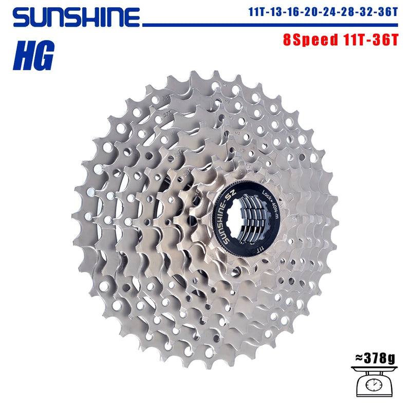 Cassette de bicicleta SUNSHINE, rueda libre de 8/9/10/11/12 velocidades, 32/36T/40T/42T/46T/50T/52T, rueda dentada de estructura HG para SHIMANO/SRAM