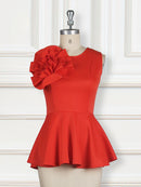 Women Summer Blouse Shirt Sleeveless Tank Tops Peplum Yellow White Black Elegant Modest Officewear Classy Female Spring Clothing