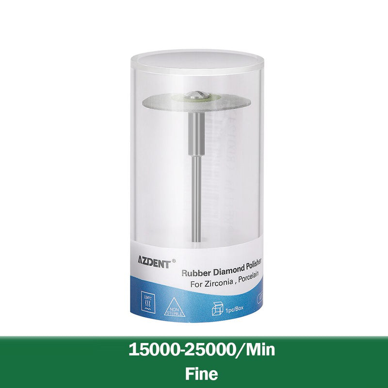 1 disco de rueda de pulido de diamante de goma Azdent Dental (HP) de 26mm para restauraciones de porcelana de Zirconia