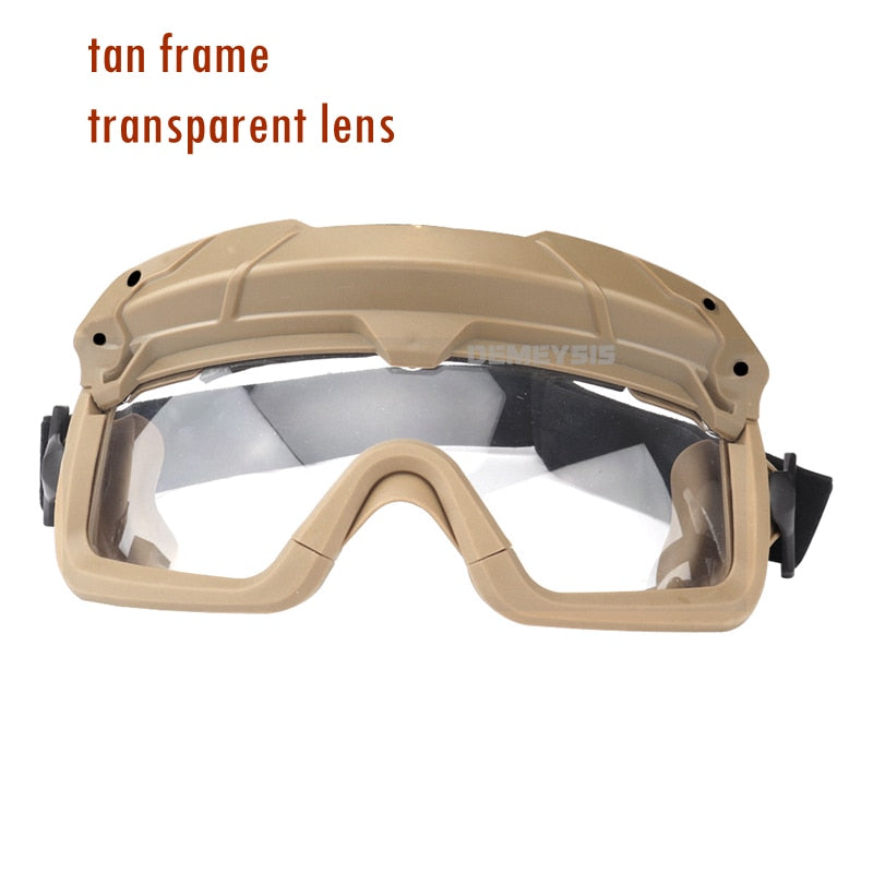 Tactical Airsoft Paintball Goggles Windproof Anti Fog CS Wargame Hiking Protection Goggles Fits for Tactical Helmet