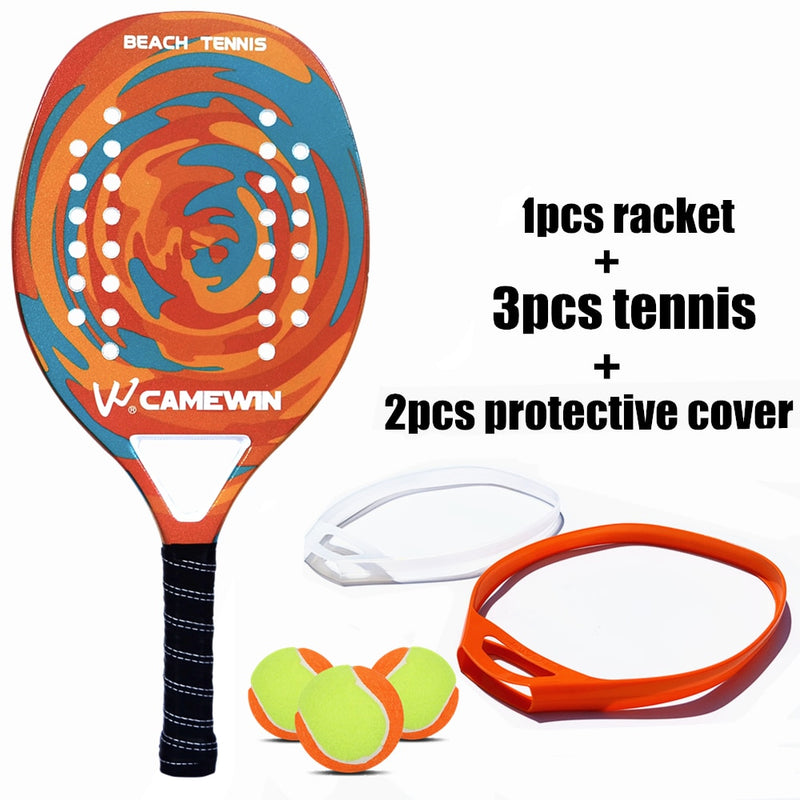 In stock / 3 colors The lowest price professional beach tennis racket in the whole net. Racket carbon fiber EVA elastic material