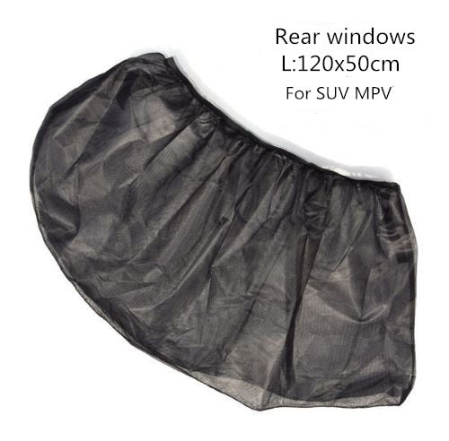 2x Car Side Window Sock Sunshade Visor Mosquito Net For Baby Kid Pet Breathable Sun Shade Mesh Backseat Block Curtains Black