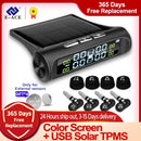 E-ACE Solar Power TPMS Car Tire Pressure Alarm Monitor System Auto Security Alarm Systems Tyre Pressure Temperature Warning