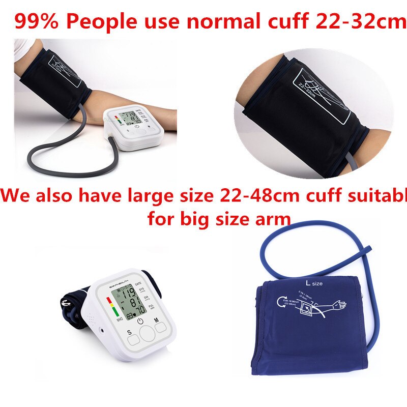 Automatic Digital  Lcd  Upper Arm Blood Pressure Monitor Heart Beat Rate Pulse Meter Tonometer Sphygmomanometers pulsometer