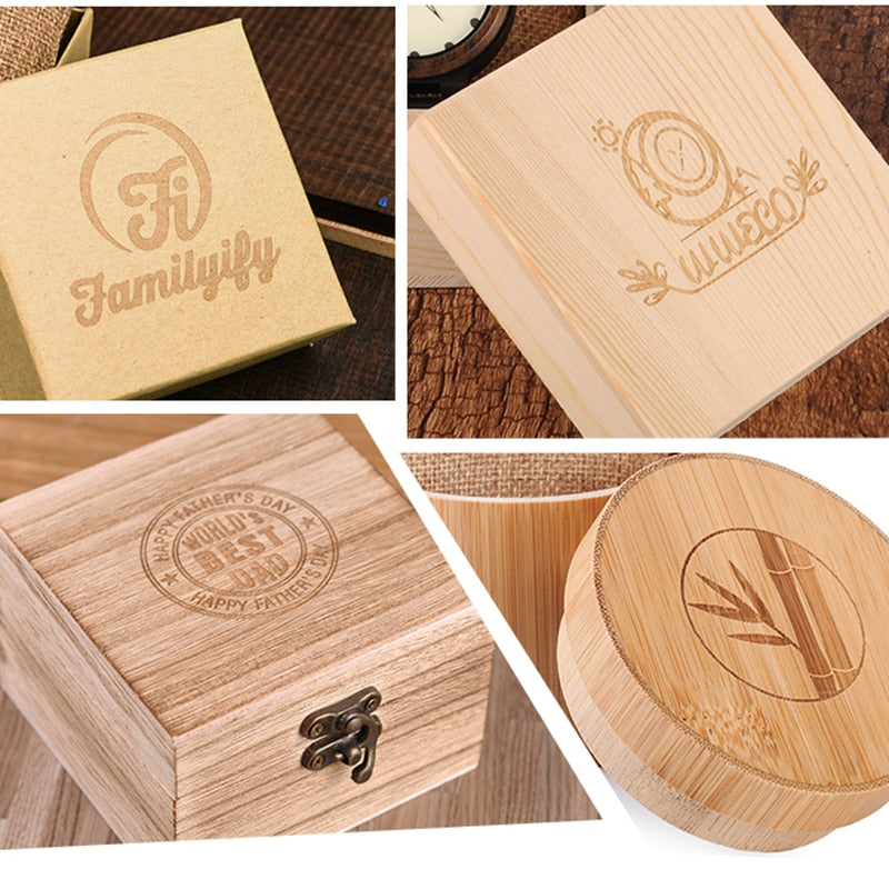 Personality LOGO Words Message Engraved Wood Watch or Sunglasses Logo Customized Item No Products Engraving Special Gift