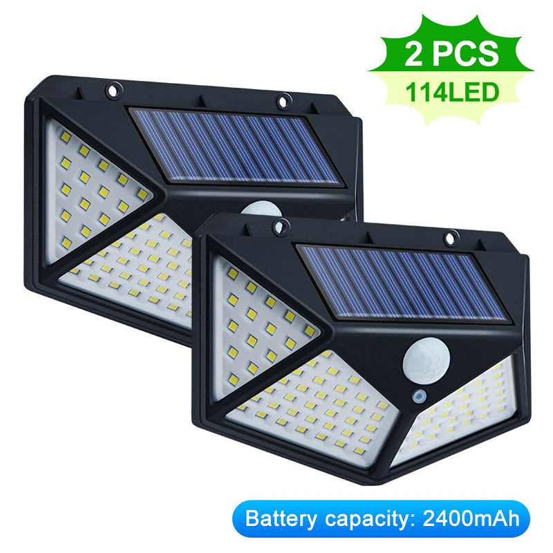 468/114 LED Outdoor Solar Lamp PIR Motion Sensor Waterproof Sunlight Powered wall Light Garden decoration Emergency Street Light