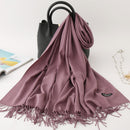 2022 Winter Scarf Solid Thick Women Cashmere Scarves Neck Head Warm Hijabs Pashmina Lady Shawls And Wraps Bandana Tassel