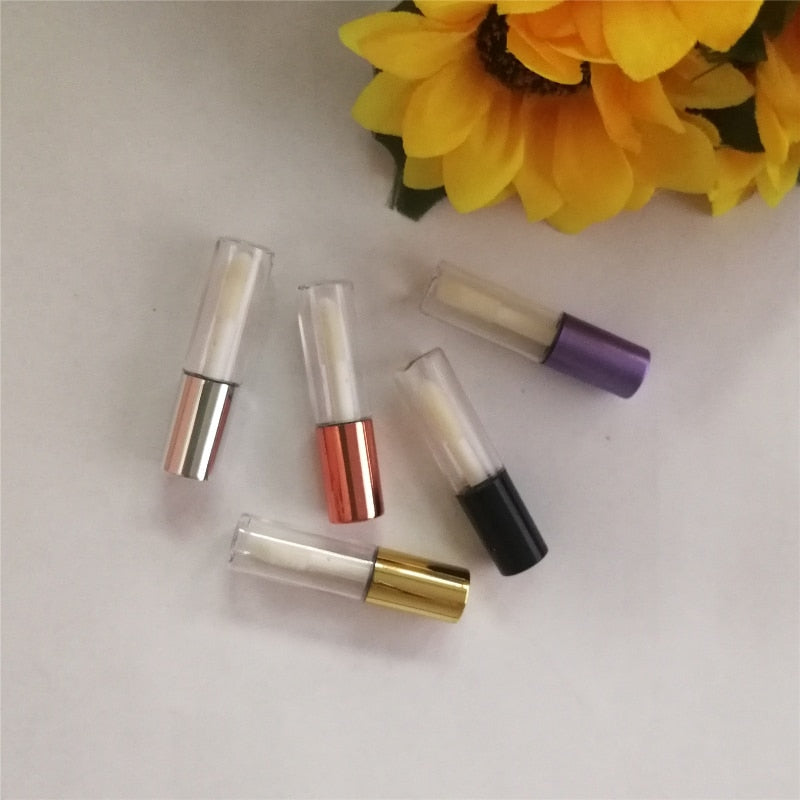 1.2ML Rose Gold ,DIY Plastic Elegant Liquid Lipstick Container,Round mini lipgloss sample bottle