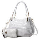 2Pcs Women luxury Handbag Zip Shoulder Bags For Women 2022 Soft Crocodile Pattern Leather Portable Shopping Totes bolso mujer