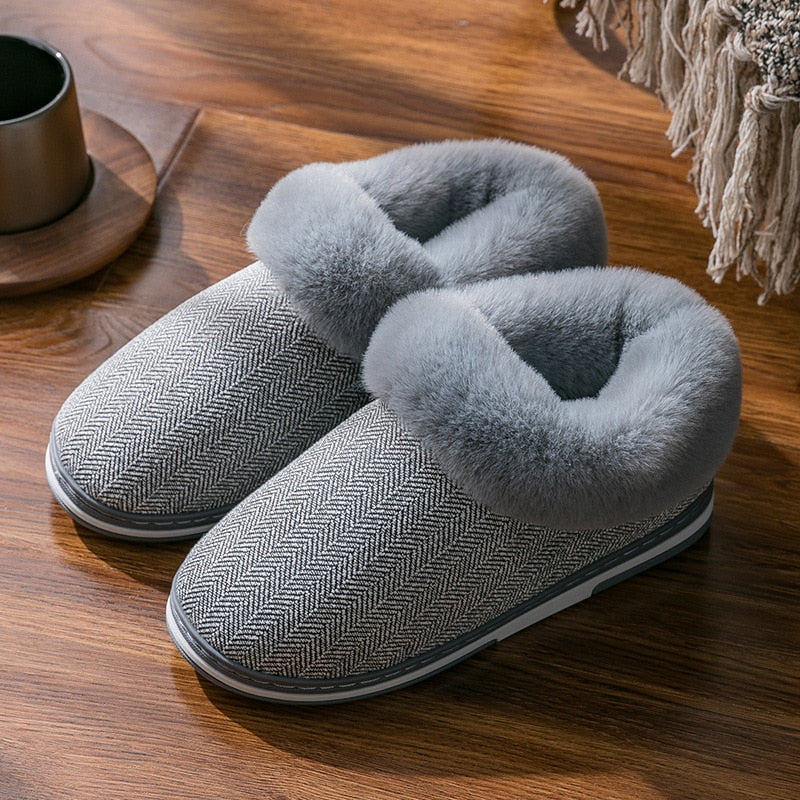 2022 Faux Fur Winter Warm Shoes Woman Men Indoor Slippers Soft Plush Anti-slip Lovers Home Floor Slipper Cotton Slides SH08271