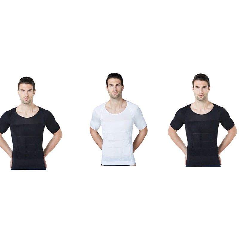 Novedad de 2021, ropa moldeadora para hombre, camiseta de refrigeración, faja moldeadora de cuerpo de compresión