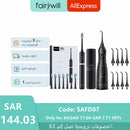 Fairywill-cepillo de dientes eléctrico sónico y hilo dental de agua, carga USB, resistente al agua, 5 modos, 3 cabezales de cepillo, cepillos de dientes, limpiador de dientes