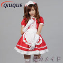 Women Maid Outfit Sweet Gothic Lolita Dresses Anime K-ON! Cosplay Costume Apron Dress Uniforms Plus Size Halloween Costumes