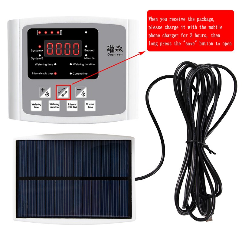 1/2 Pump Intelligent Drip Irrigation Water Pump Timer System Garden Automatic Watering Device Solar Energy ChargingPotted Plant