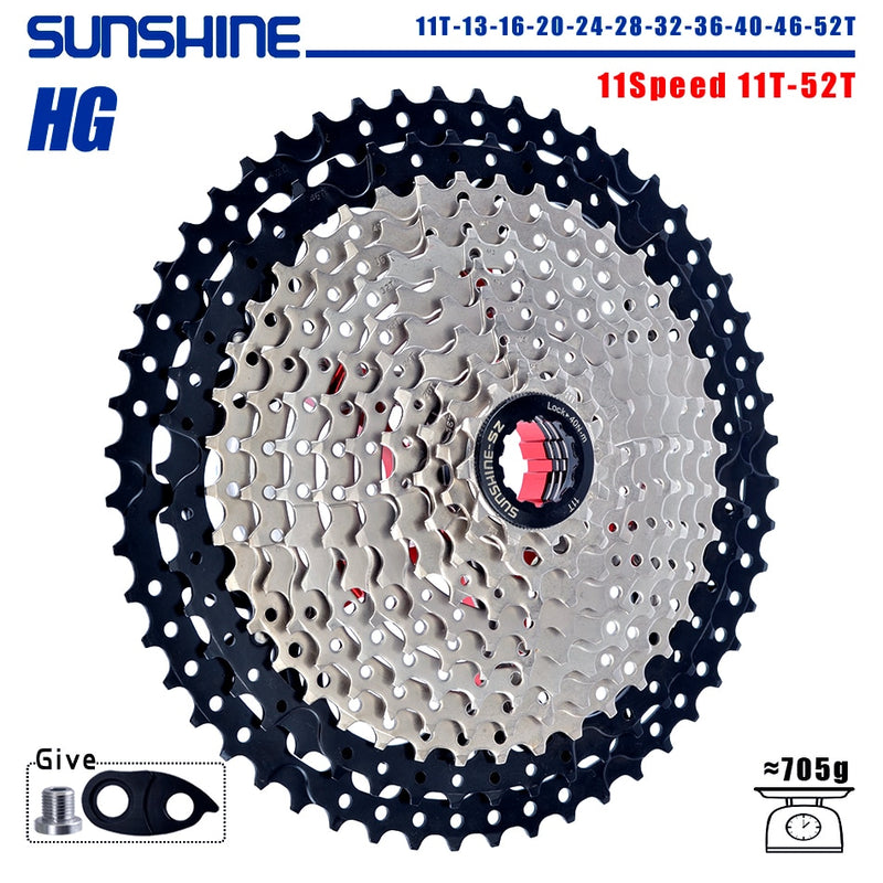 SUNSHINE Fahrradkassette 8/9/10/11/12Speed ​​Freilauf 32/36T/40T/42T/46T/50T/52T Ritzel HG Struktur Schwungrad Für SHIMANO/SRAM