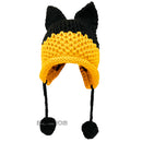 BomHCS Cute Fox Ears Beanie Winter Warm 100% Gorro de punto hecho a mano
