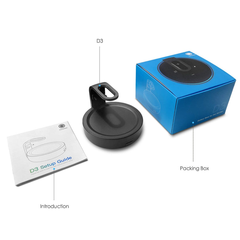 GGMM D3 Batteriebasis für Amazon Alexa Echo Dot 3rd Gen Alexa Lautsprecherhalterung Ladegerät für Echo Dot 3 mit 8 Stunden Spielzeit